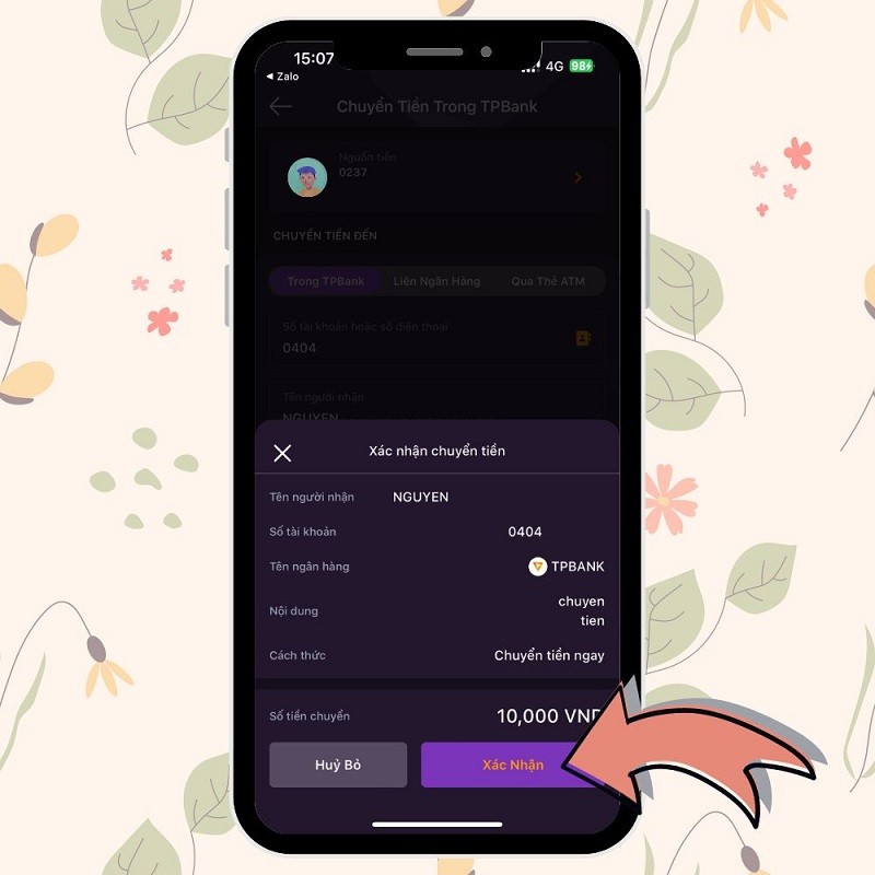 Chuyển tiền trực tiếp cho bạn bè khi chat trên Zalo cực nhanh chóng