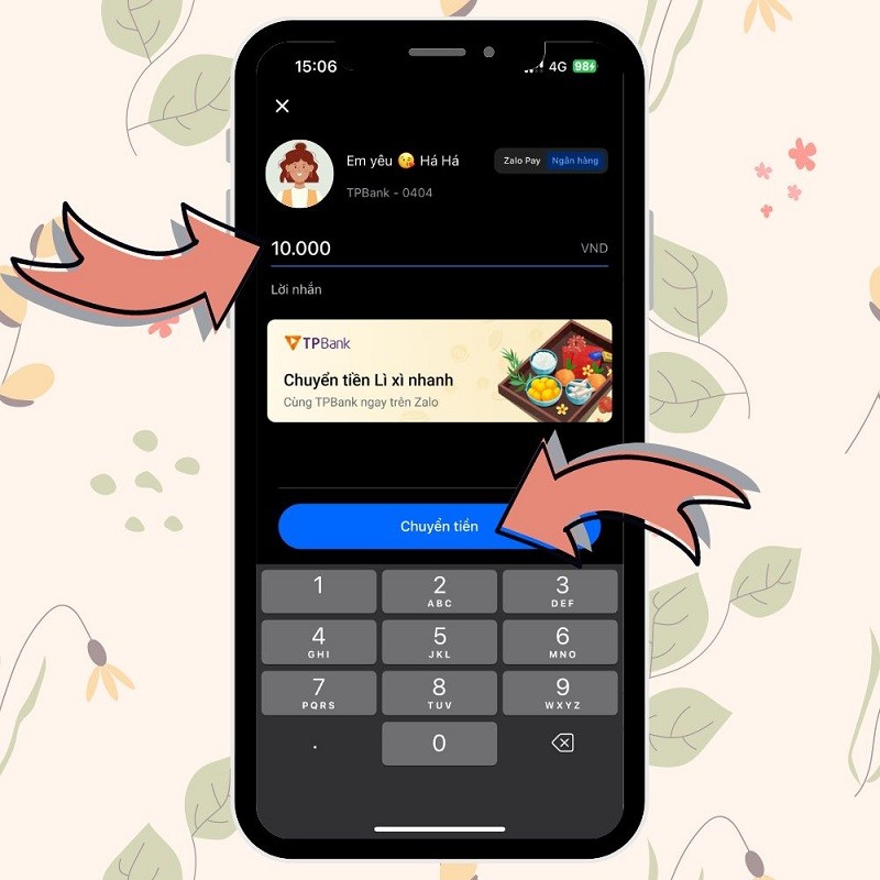 Chuyển tiền trực tiếp cho bạn bè khi chat trên Zalo cực nhanh chóng