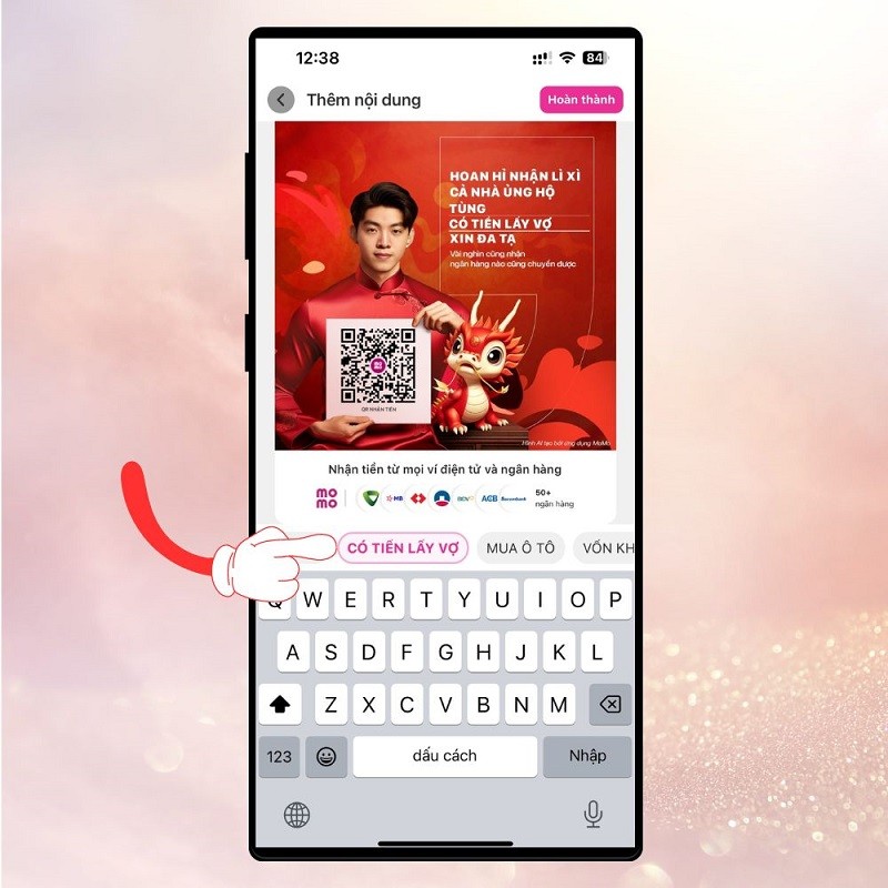 Tạo QR nhận lì xì độc đáo cùng AI trên MoMo