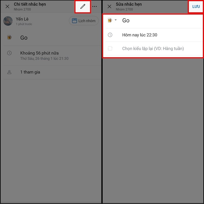 Sử dụng lịch nhắc hẹn trên Zalo cùng bạn bè và người thân