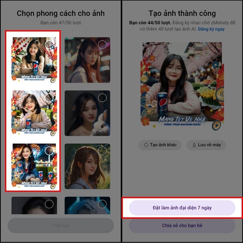 Tạo ảnh đại diện Tết bằng AI trên Zalo cực xịn