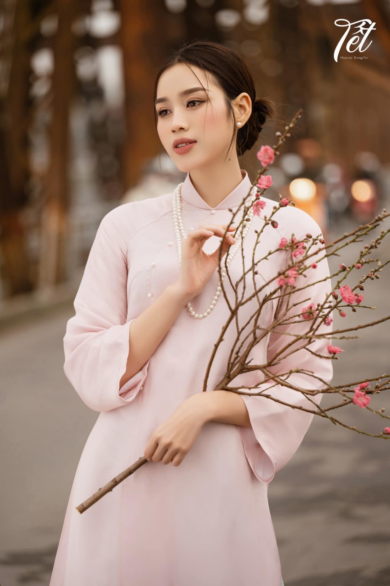 Hoa hậu Đỗ Thị Hà hóa nàng Xuân trong tà áo dài