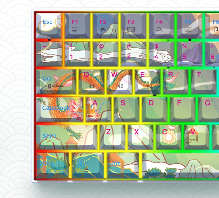 Mẫu bàn phím cơ với họa tiết rồng độc bản tuyệt đẹp. (Nguồn: Vietnamnet)