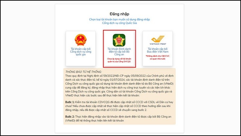 Cách đăng nhập cổng dịch vụ công bằng VNeID đơn giản, nhanh chóng Cách đăng nhập cổng dịch vụ công bằng VNeID đơn giản, nhanh chóng