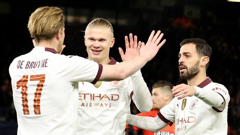 FA Cup: Hình ảnh trận đấu Erling Haaland ghi 5 bàn, De Bruyne kiến tạo xuất sắc, Man City thắng 6-2 Luton Town