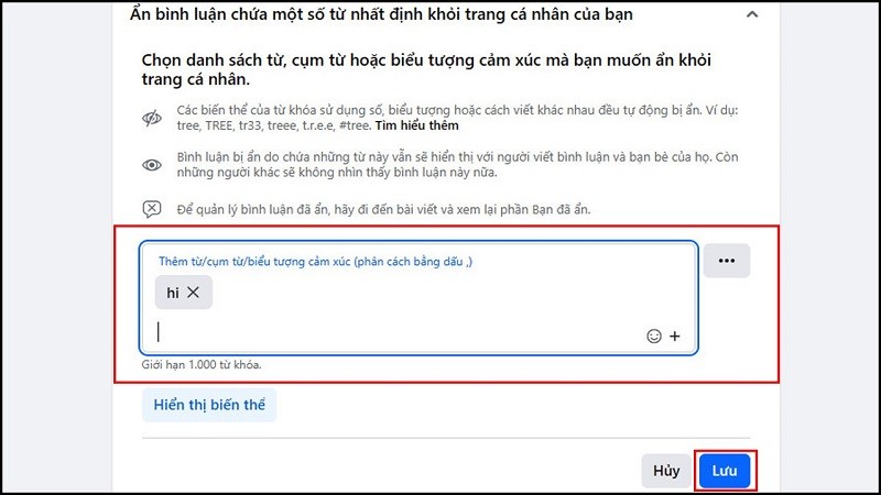 Cách ẩn bình luận trên Facebook bằng từ khóa với vài thao tác đơn giản Cách ẩn bình luận trên Facebook bằng từ khóa với vài thao tác đơn giản