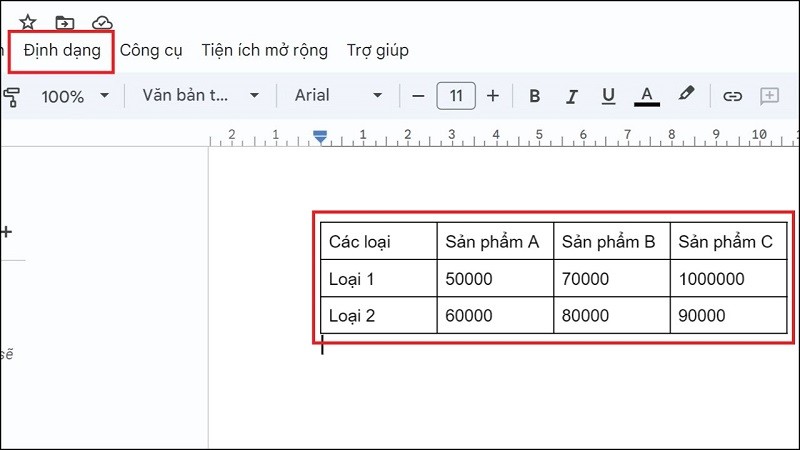 Cách chỉnh sửa bảng trên Google Docs đơn giản mà có thể bạn chưa biết