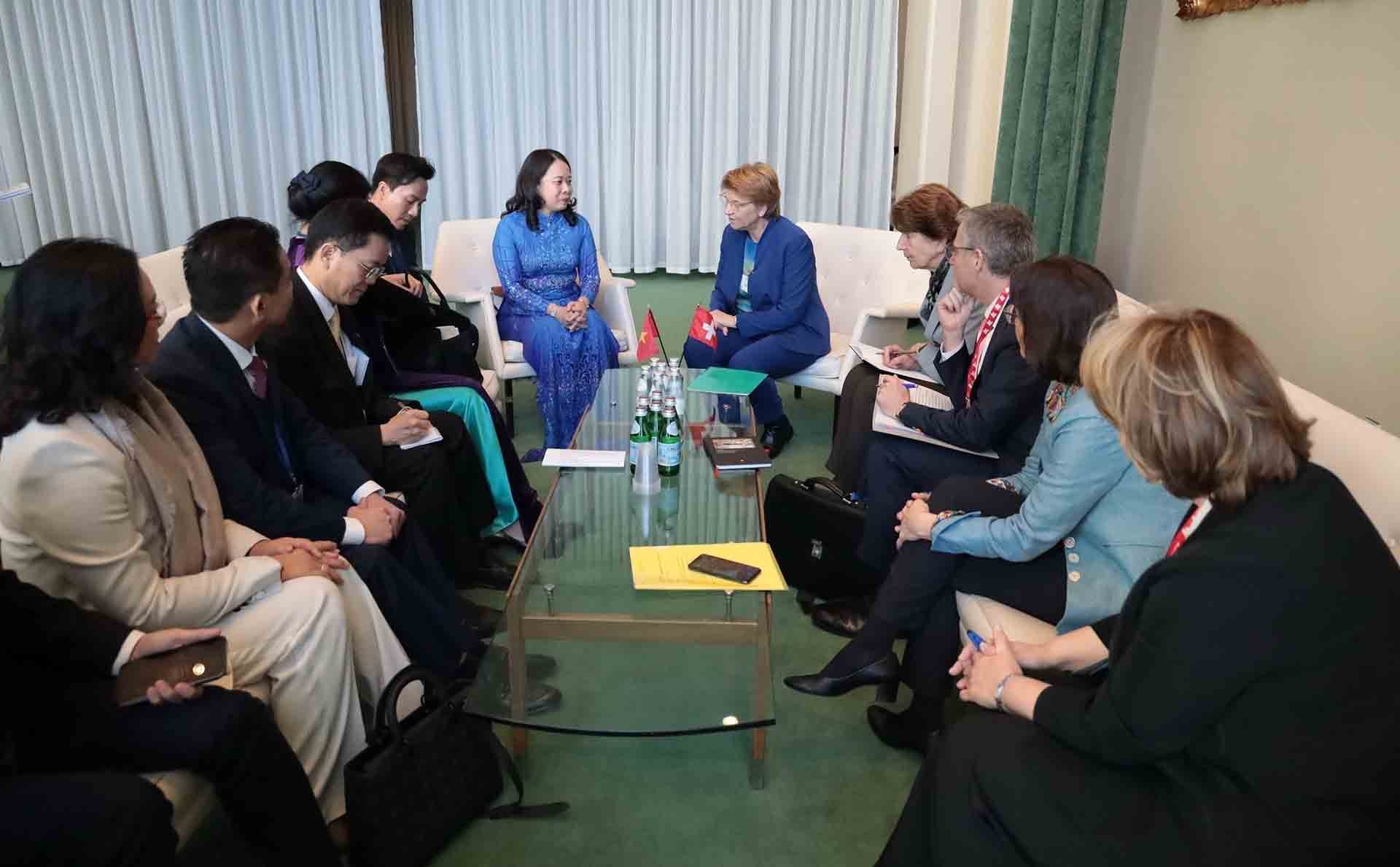 Phó Chủ tịch nước Võ Thị Ánh Xuân gặp lãnh đạo Thụy Sỹ, Latvia và tiếp Thị trưởng New York