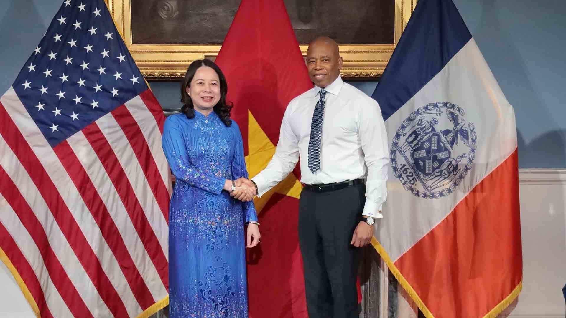 Phó Chủ tịch nước Võ Thị Ánh Xuân gặp lãnh đạo Thụy Sỹ, Latvia và tiếp Thị trưởng New York