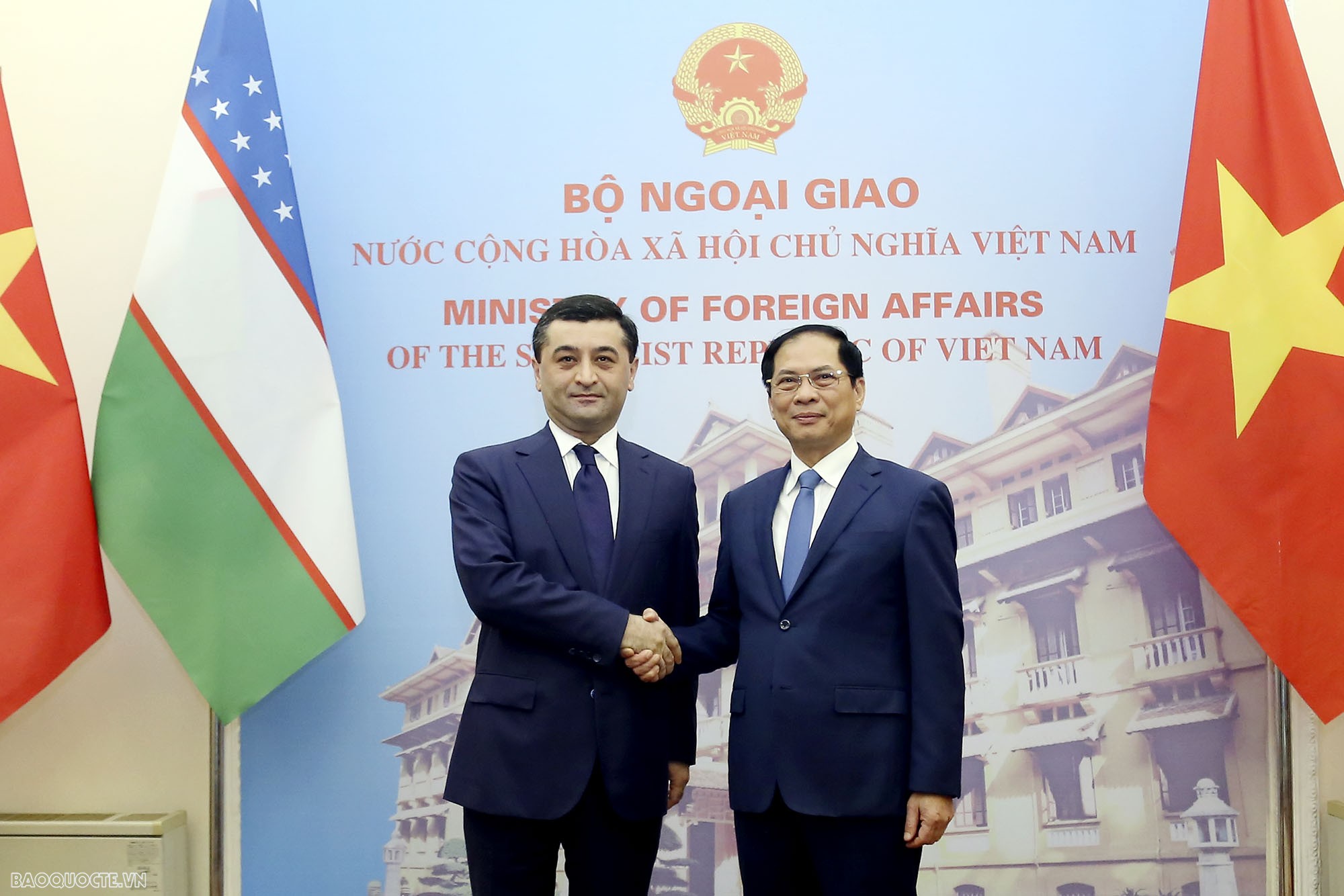 Bộ trưởng Ngoại giao Bùi Thanh Sơn tiếp, hội đàm với Bộ trưởng Ngoại giao Uzbekistan Bakhtiyor Saidov Bộ trưởng Ngoại giao Bùi Thanh Sơn hội đàm với Bộ trưởng Ngoại giao Uzbekistan Bakhtiyor Saidov