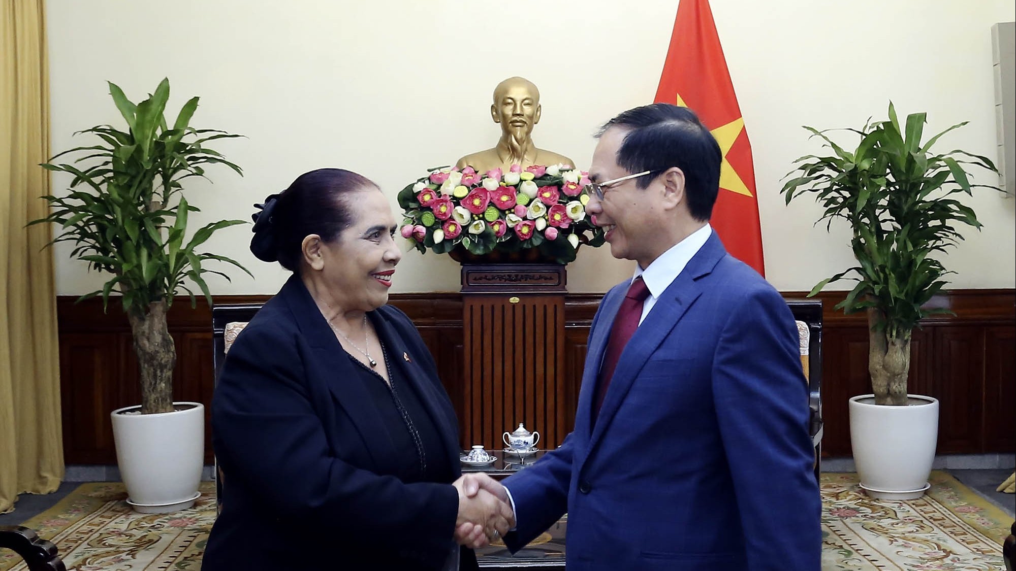 Bộ trưởng Ngoại giao Bùi Thanh Sơn tiếp Đại sứ Timor-Leste chào từ biệt