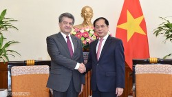 Bộ trưởng Ngoại giao Bùi Thanh Sơn tiếp Đại sứ Armenia Vahram Kazhoyan chào từ biệt