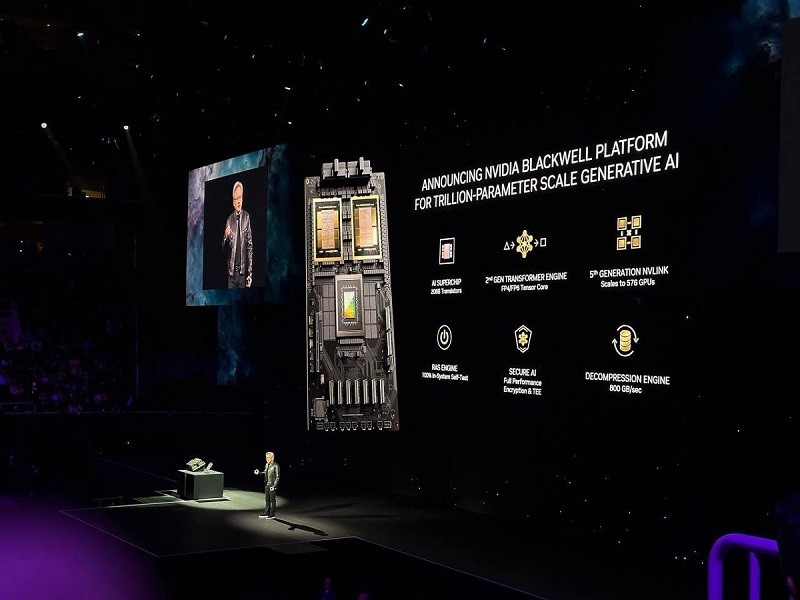 Nvidia đã công bố loạt chip AI Blackwell mạnh nhất thế giới. Nvidia đã công bố loạt chip AI Blackwell mạnh nhất thế giới.