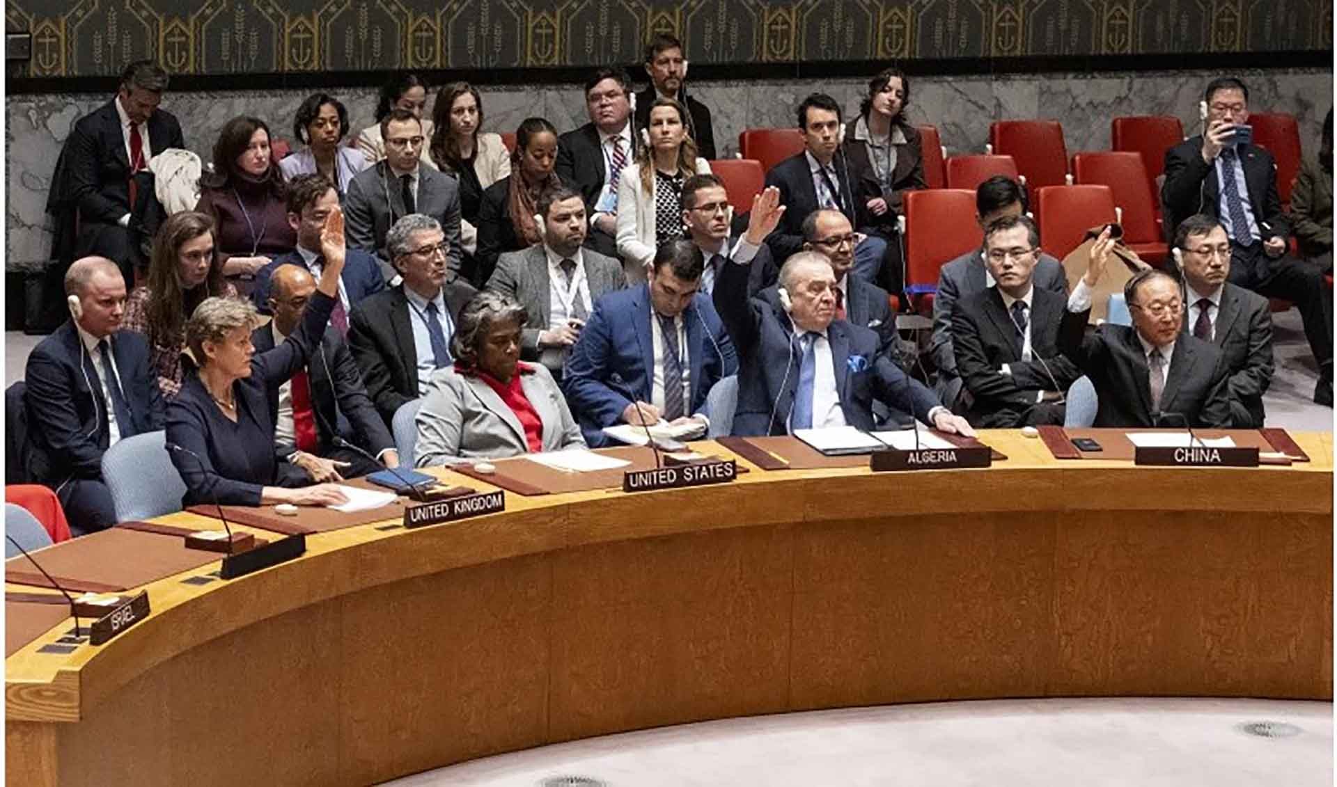 Hội đồng Bảo an Liên hợp quốc thông qua nghị quyết yêu cầu ngừng bắn tại Gaza, ngày 25/3. (Nguồn: AP)