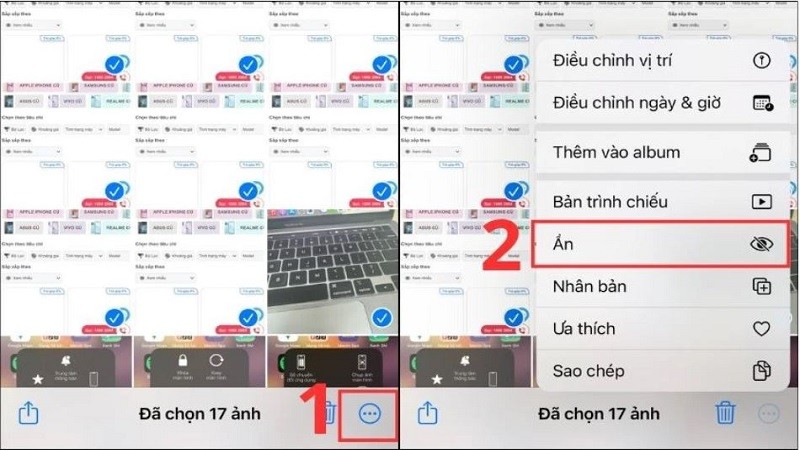 Cách ẩn và mở ảnh bị ẩn trên iPhone