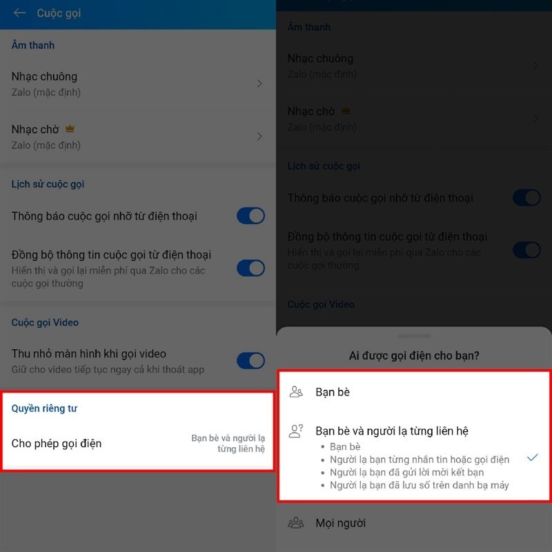 Cách chặn cuộc gọi từ người lạ trên Zalo để hạn chế bị làm phiền Cách chặn cuộc gọi từ người lạ trên Zalo để hạn chế bị làm phiền
