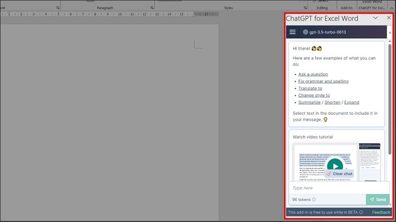 Cách tích hợp ChatGPT vào Word cực hay chỉ với vài bước đơn giản