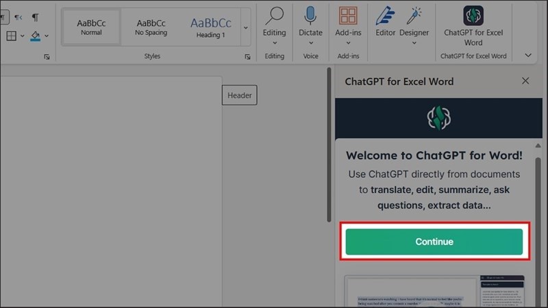 Cách tích hợp ChatGPT vào Word cực hay chỉ với vài bước đơn giản