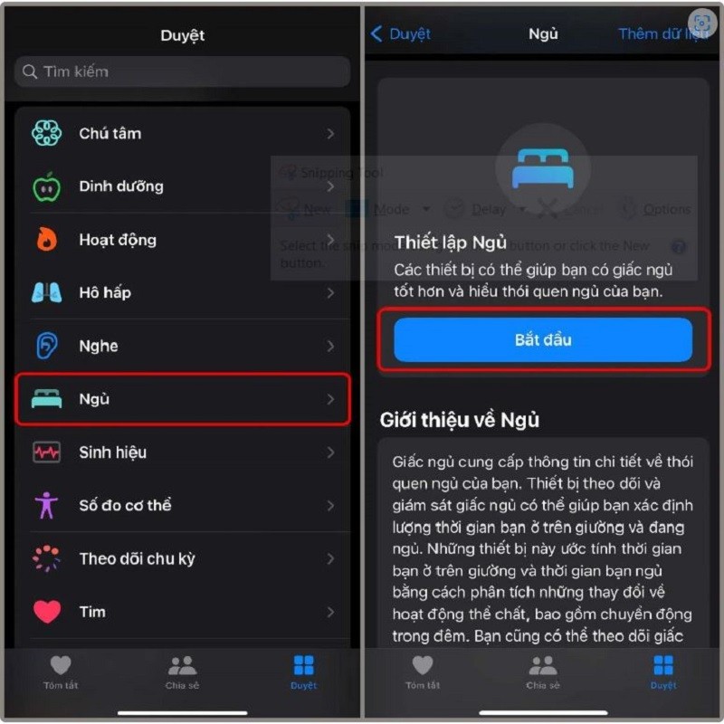 Cách thiết lập chế độ ngủ iPhone trong ứng dụng Sức khoẻ
