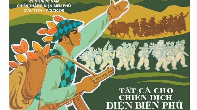 Ngắm bức tranh cổ động về chiến dịch Điện Biên Phủ