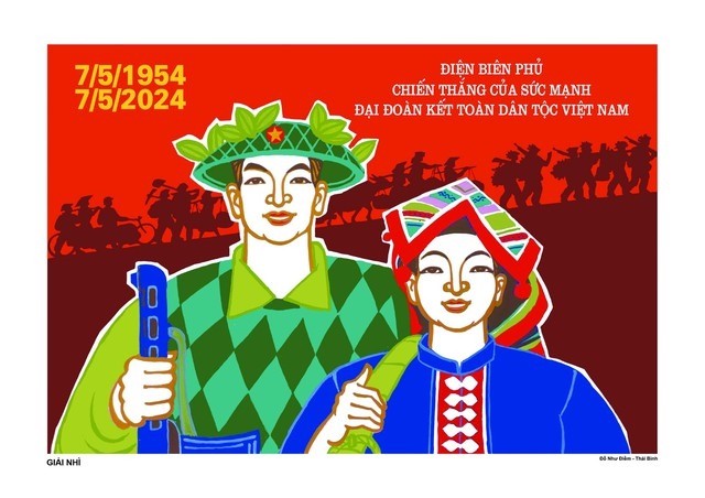 Tác phẩm đạt giải Nhì cuộc thi sáng tác tranh cổ động tuyên truyền kỷ niệm 70 năm Chiến thắng Điện Biên Phủ (7/5/1954 - 7/5/2024)