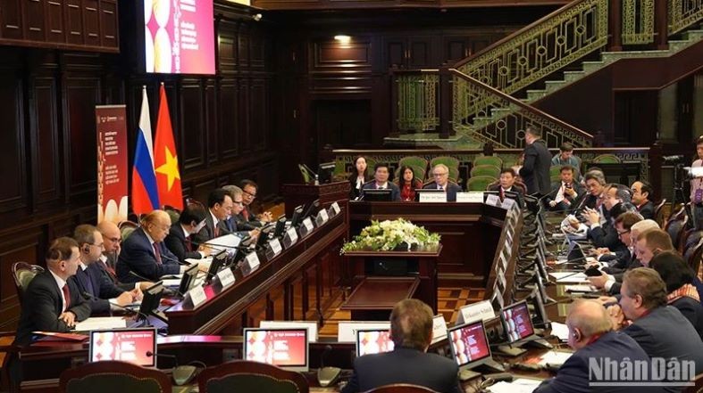 Diễn đàn Hiệu trưởng Đại học Việt Nam-Liên bang Nga lần thứ hai. (Ảnh: Xuân Hưng)