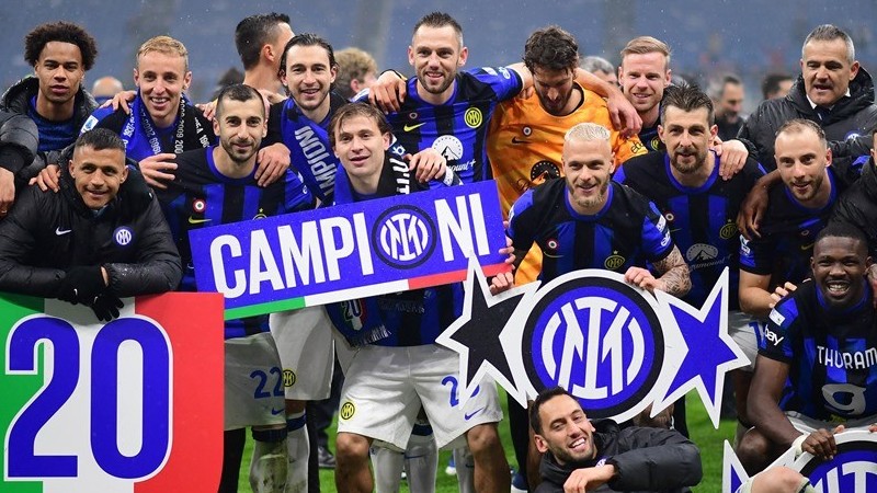 Inter Milan vô địch sớm 5 vòng đấu giải bóng đá vô địch quốc gia Italy 2023/24