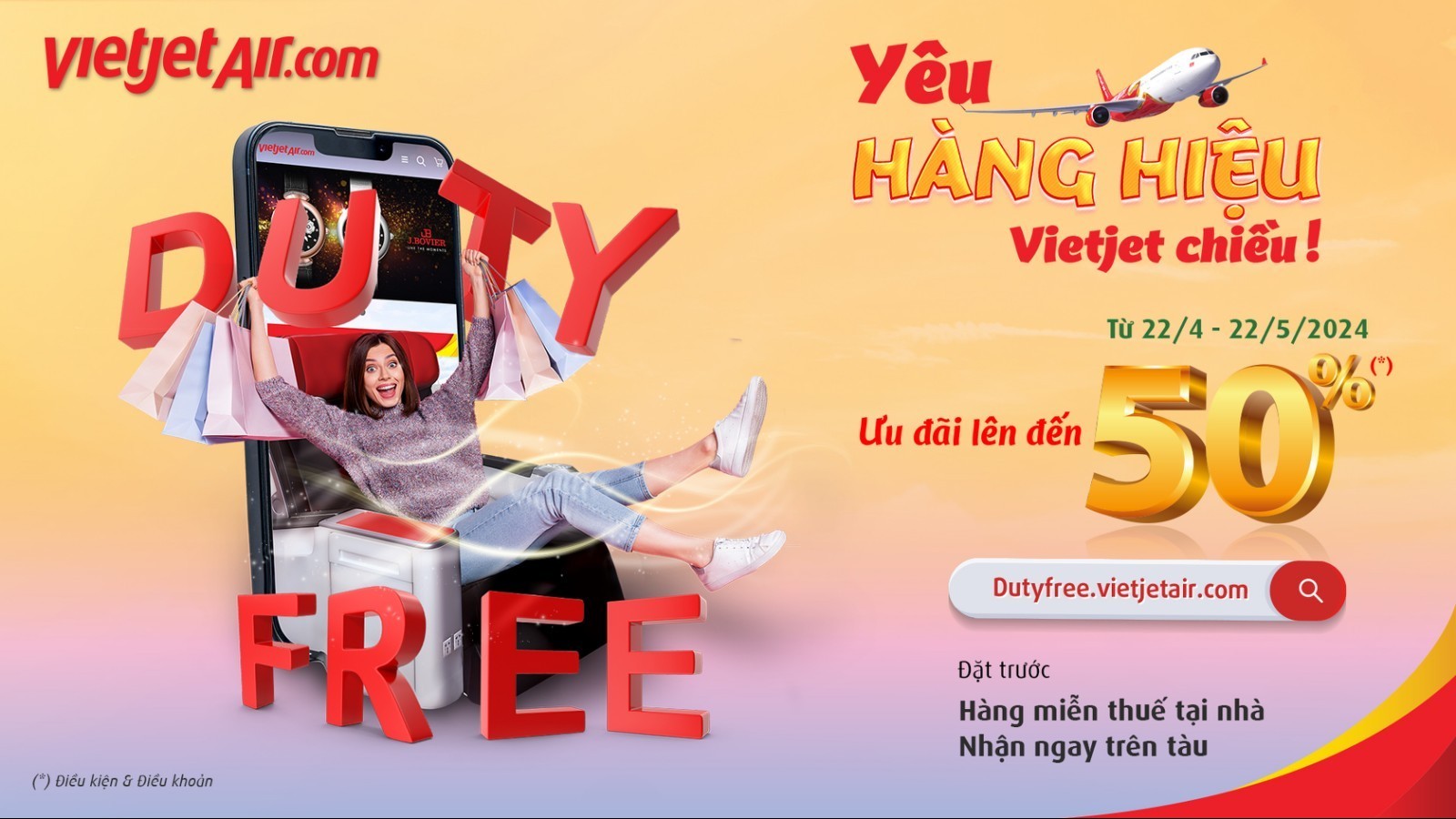 Cơ hội săn hàng hiệu chính hãng miễn thuế với Prebook Duty Free của Vietjet, ưu đãi đến 50%