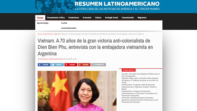 Báo chí Argentina và Uruguay: Chiến thắng Điện Biên Phủ là thắng lợi của tất cả các dân tộc bị áp bức trên thế giới