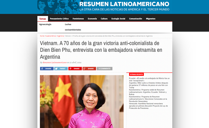 Báo chí Argentina và Uruguay: Chiến thắng Điện Biên Phủ là thắng lợi của tất cả các dân tộc bị áp bức trên thế giới