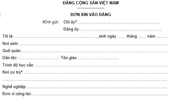 Mẫu đơn xin vào Đảng, cách ghi đơn xin vào Đảng mới nhất năm 2024
