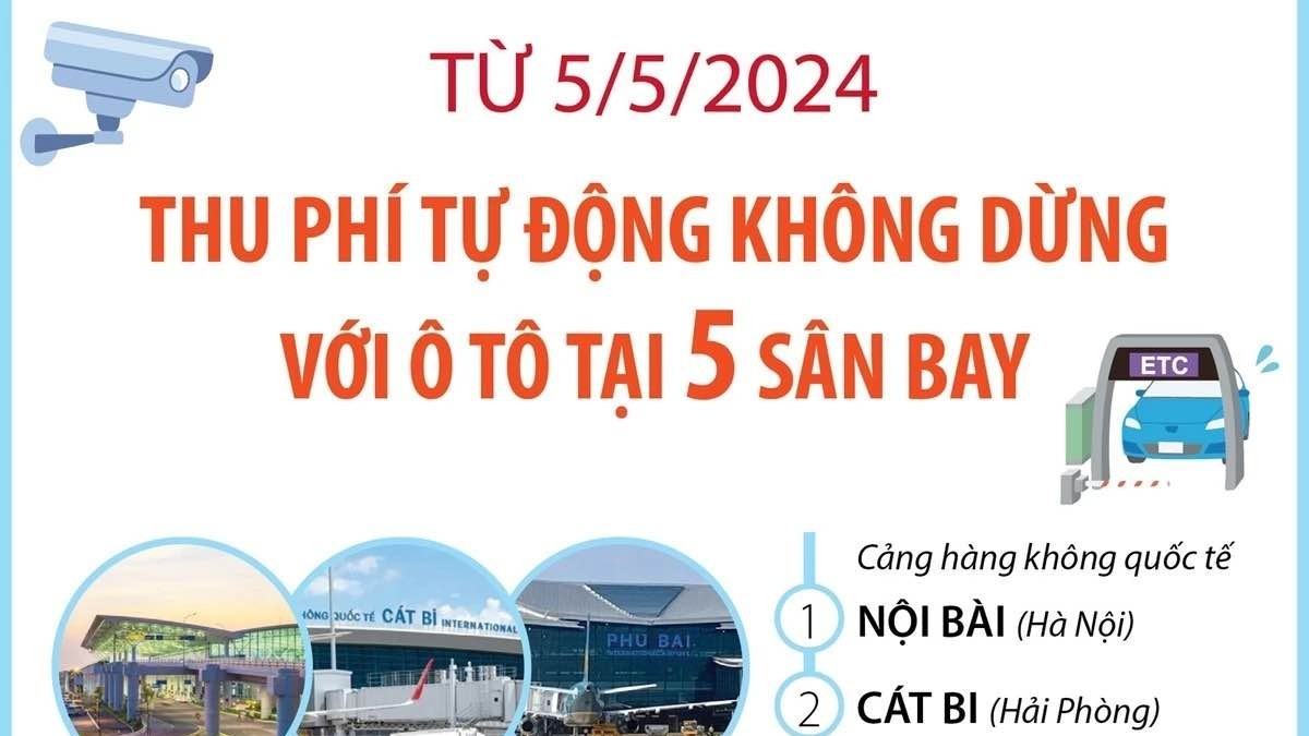 Mức thu phí tự động không dừng với ôtô tại 5 sân bay lớn