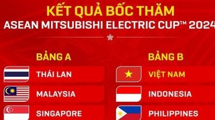 Đội tuyển Việt Nam cùng bảng Indonesia tại AFF Cup 2024