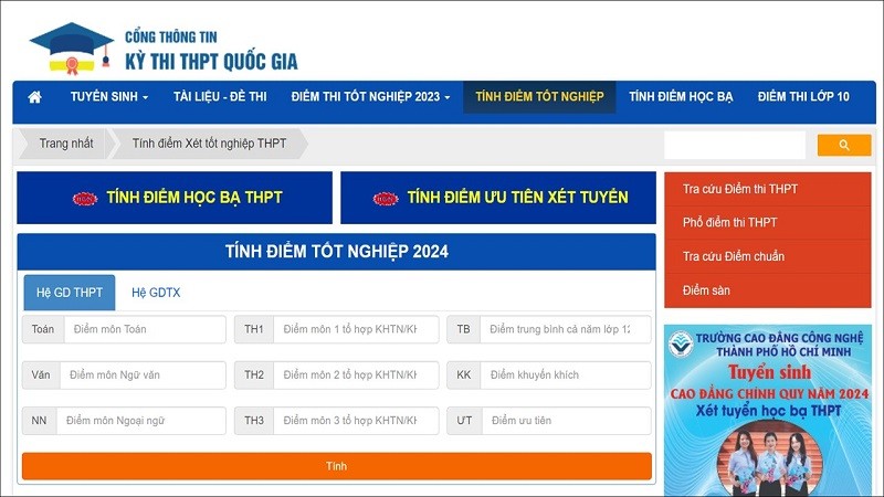 Cách tính điểm thi THPT Quốc gia 2024 chuẩn xác nhất