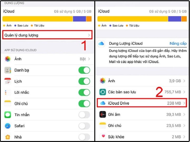 Xóa bớt dung lượng iCloud trên iPhone giúp bạn lưu trữ thoải mái hơn