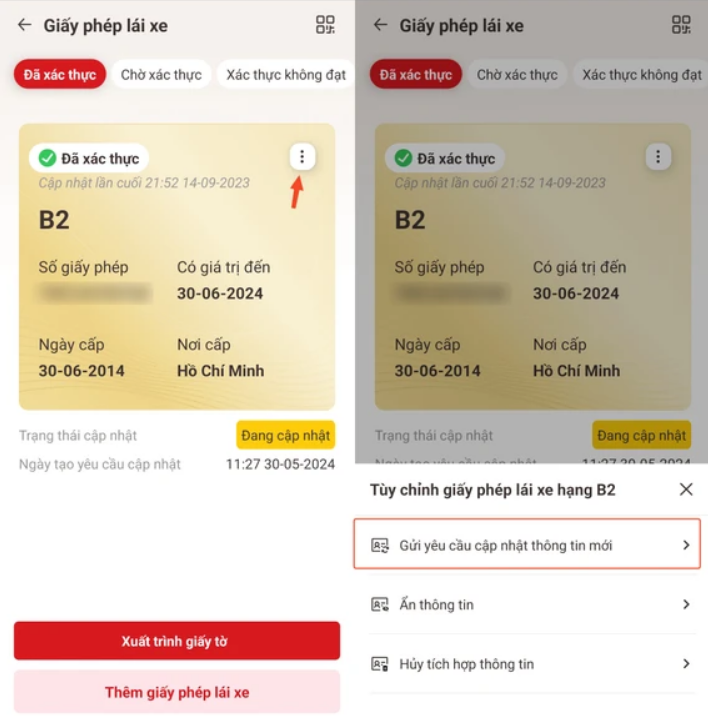 Cách cập nhật thông tin giấy phép lái xe trên VNeID khi GPLX cũ hết hạn Cách cập nhật thông tin giấy phép lái xe trên VNeID khi GPLX cũ hết hạn