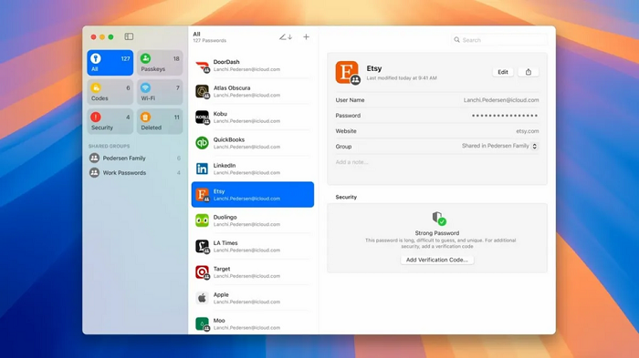 Ứng dụng Mật khẩu để theo dõi thông tin đăng nhập