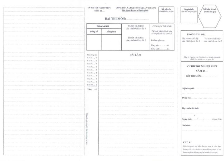 Mẫu giấy thi tốt nghiệp THPT năm 2024 sẽ thay đổi thế nào? Mẫu giấy thi tốt nghiệp THPT năm 2024 sẽ thay đổi thế nào?