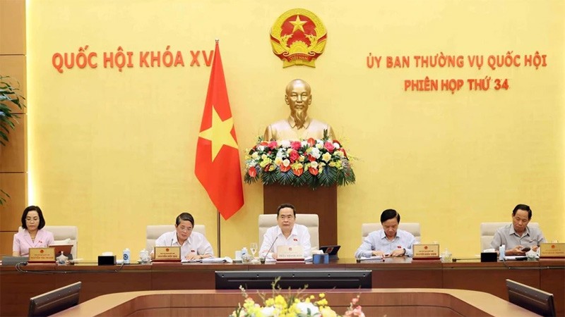 Chủ tịch Quốc hội Trần Thanh Mẫn phát biểu tại phiên họp của Ủy ban Thường vụ Quốc hội. (Nguồn: TTXVN) Chủ tịch Quốc hội Trần Thanh Mẫn phát biểu tại phiên họp của Ủy ban Thường vụ Quốc hội. (Nguồn: TTXVN)