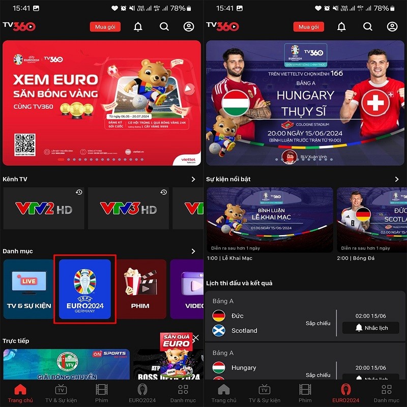 Xem Euro 2024 miễn phí trên điện thoại để không lo bỏ lỡ trận bóng nào Xem Euro 2024 miễn phí trên điện thoại để không lo bỏ lỡ trận bóng nào