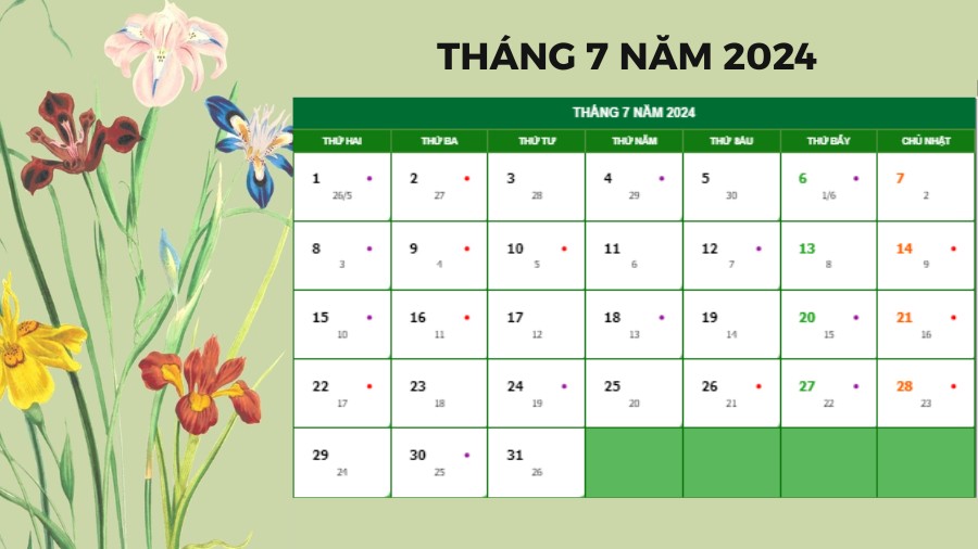 Tháng 7/2024, có những ngày lễ, sự kiện nổi bật nào?