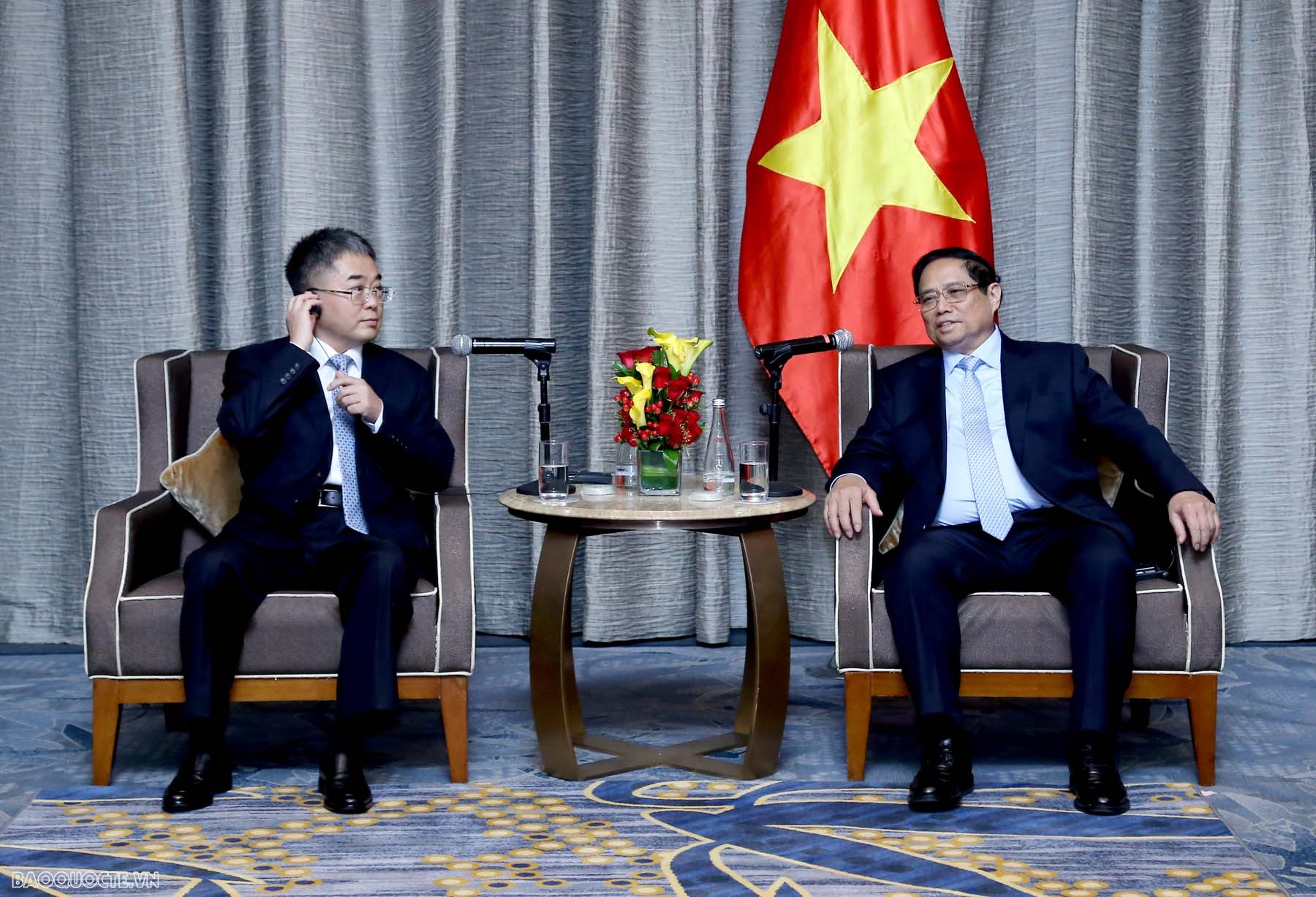 Thủ tướng Chính phủ Phạm Minh Chính tiếp lãnh đạo một số Tập đoàn trong lĩnh vực phát triển hạ tầng, năng lượng, môi trường hàng đầu Trung Quốc. Thủ tướng Chính phủ Phạm Minh Chính tiếp lãnh đạo một số Tập đoàn trong lĩnh vực phát triển hạ tầng, năng lượng, môi trường hàng đầu Trung Quốc.