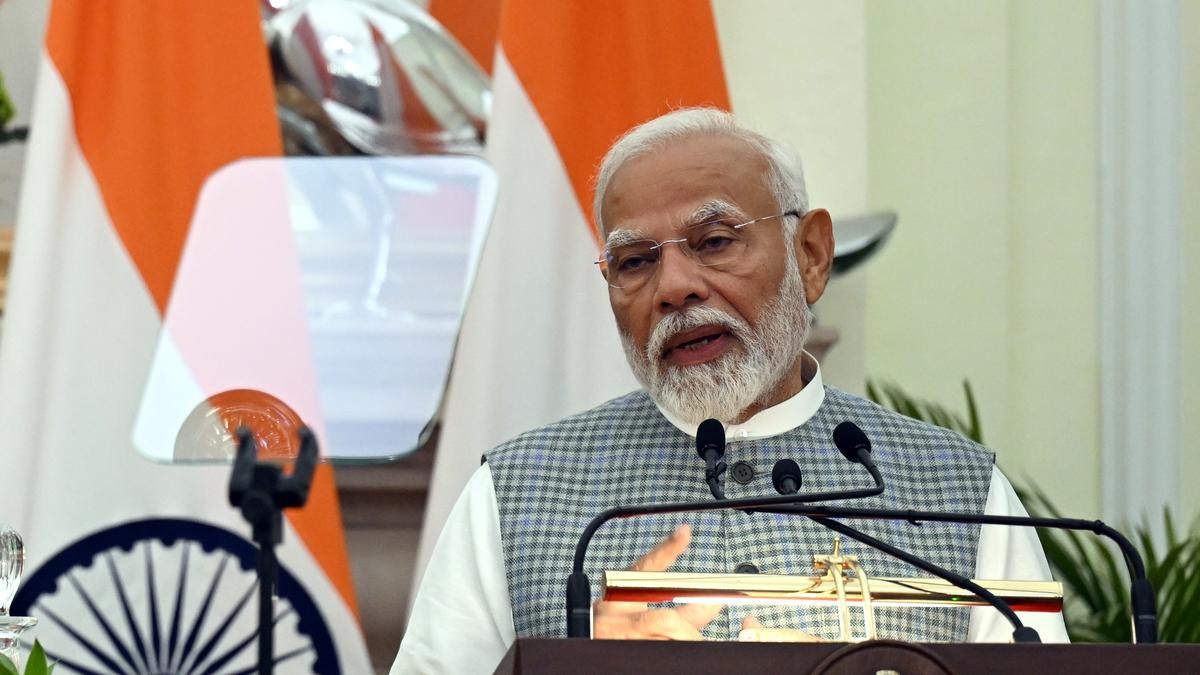 Thủ tướng Ấn Độ Narendra Modi phát biểu trước giới truyền thông ở New Delhi vào ngày 22/6/2024. (Nguồn: The Hindu)