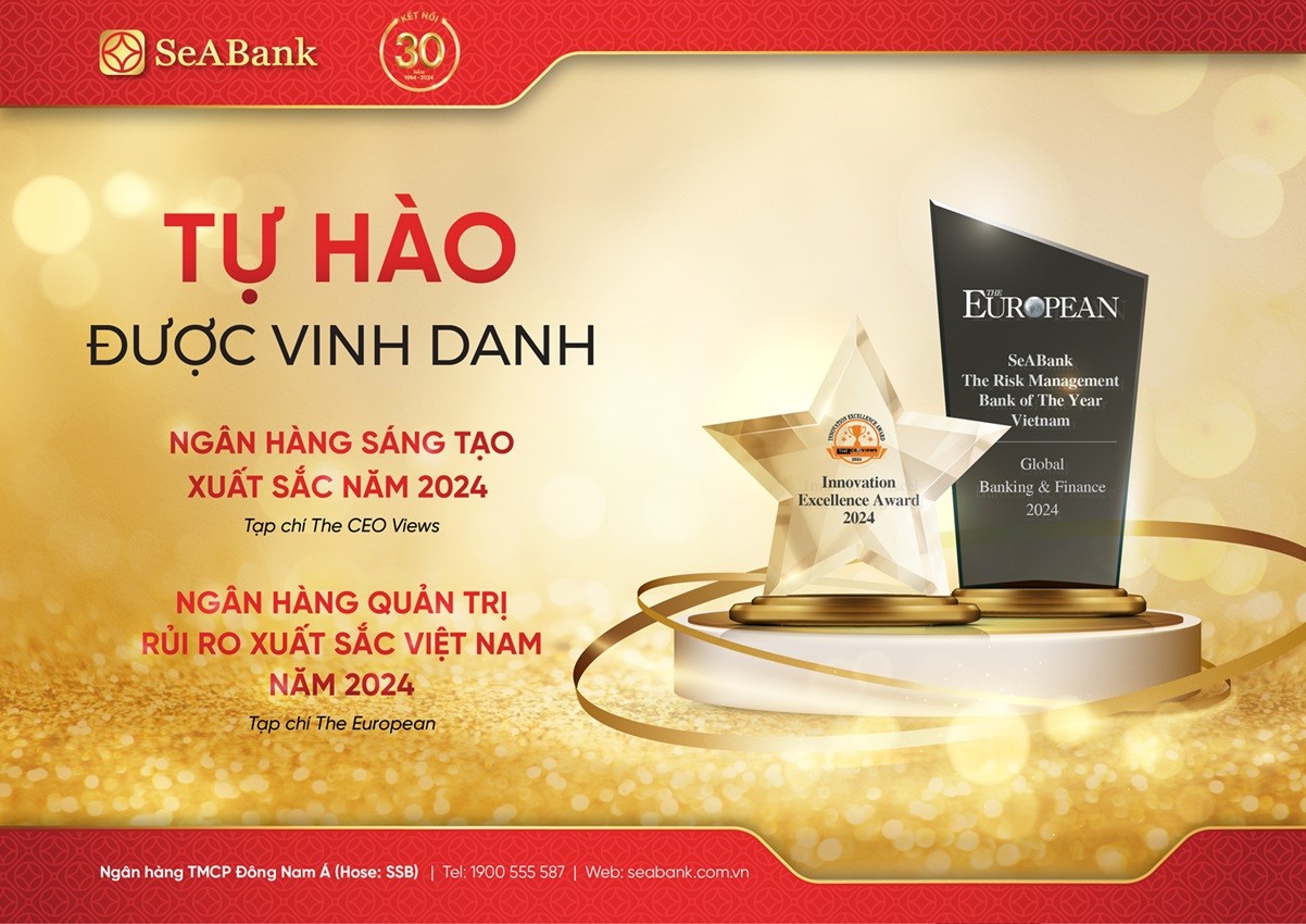 SeABank được vinh danh giải thưởng quốc tế Ngân hàng Quản trị rủi ro xuất sắc và Ngân hàng sáng tạo xuất sắc SeABank được vinh danh giải thưởng quốc tế Ngân hàng Quản trị rủi ro xuất sắc và Ngân hàng sáng tạo xuất sắc