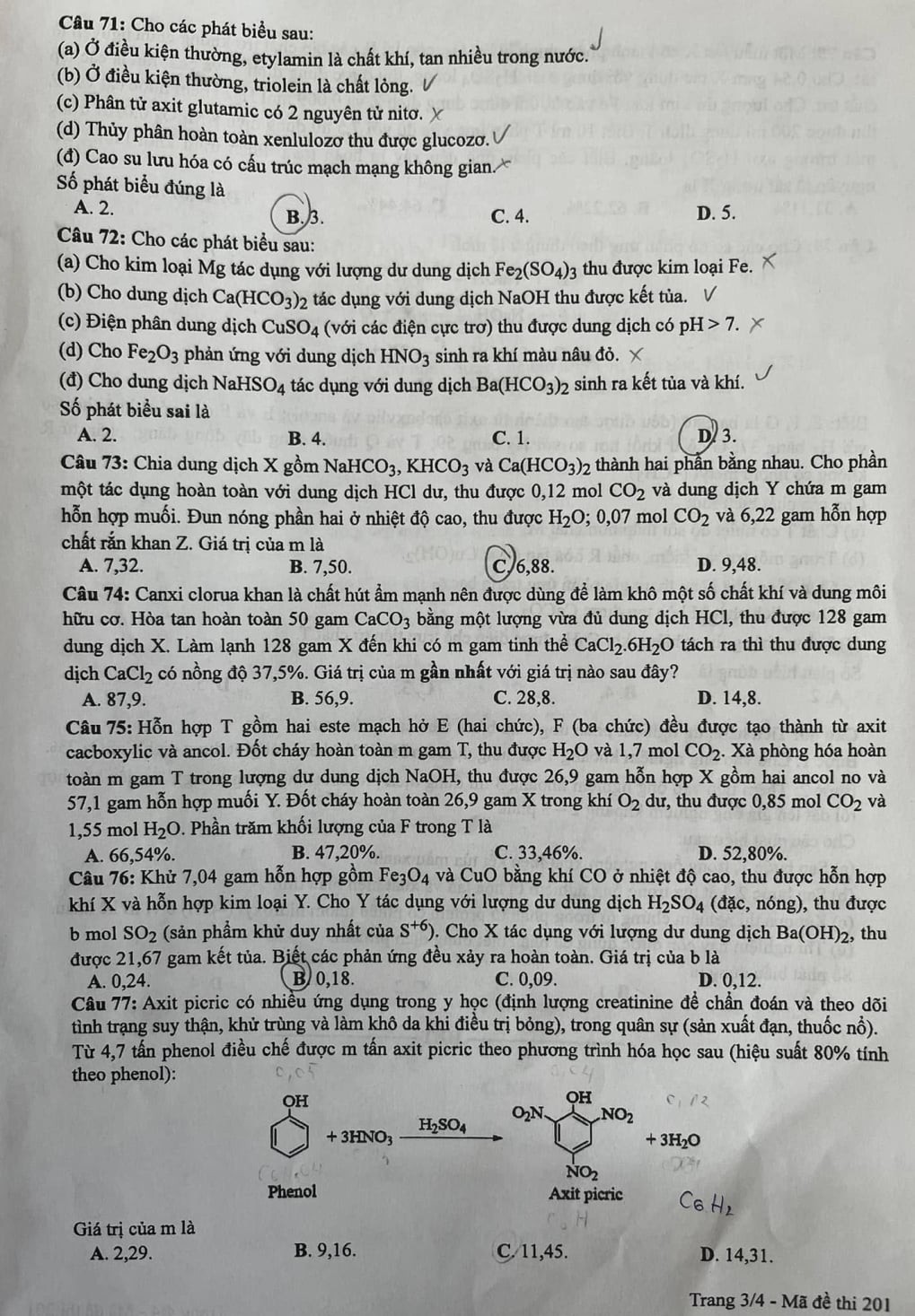 Đề và đáp án môn Hóa thi tốt nghiệp THPT 2024