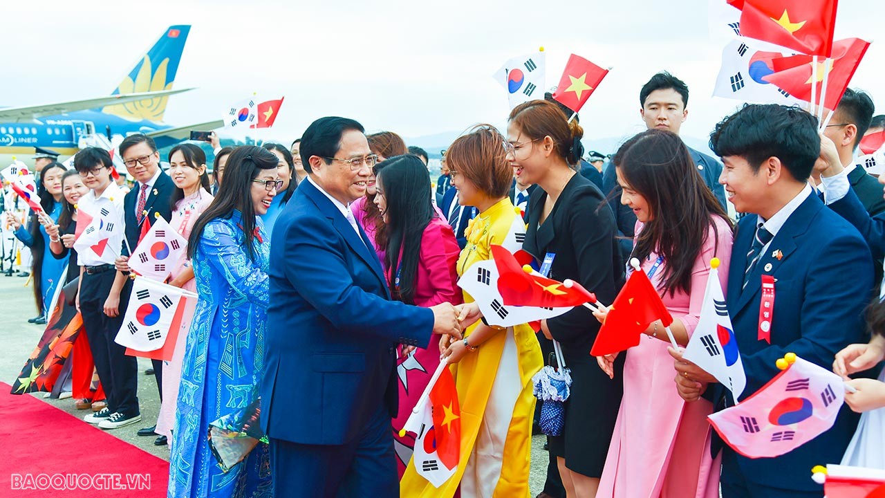 Toàn cảnh Lễ đón Thủ tướng Phạm Minh Chính và Phu nhân thăm chính thức Hàn Quốc