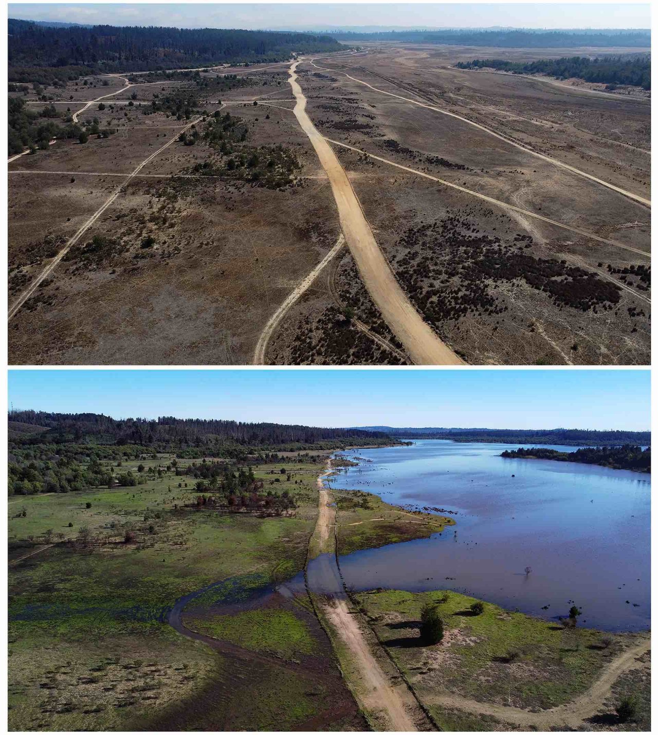 Các hồ khô cạn ở Chile ‘hồi sinh’ sau những trận mưa như trút nước