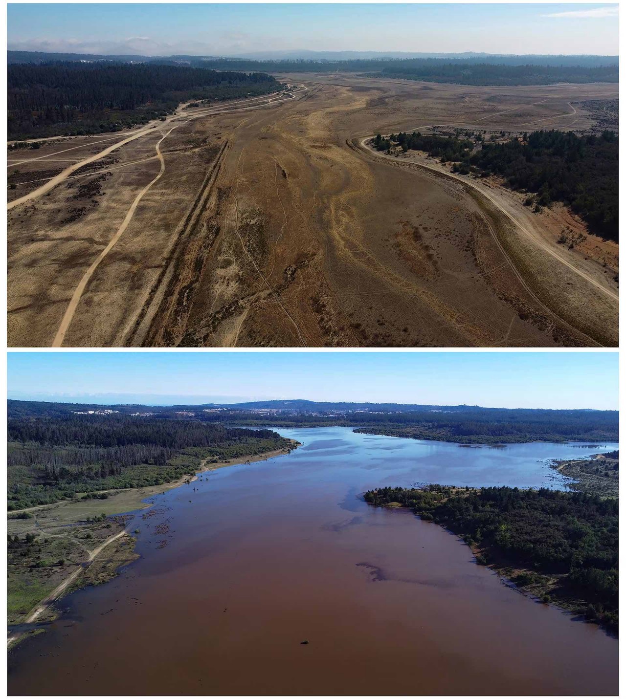 Các hồ khô cạn ở Chile ‘hồi sinh’ sau những trận mưa như trút nước