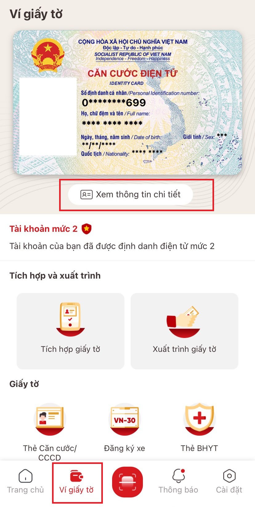 Hướng dẫn cách xem căn cước điện tử trên VNeID