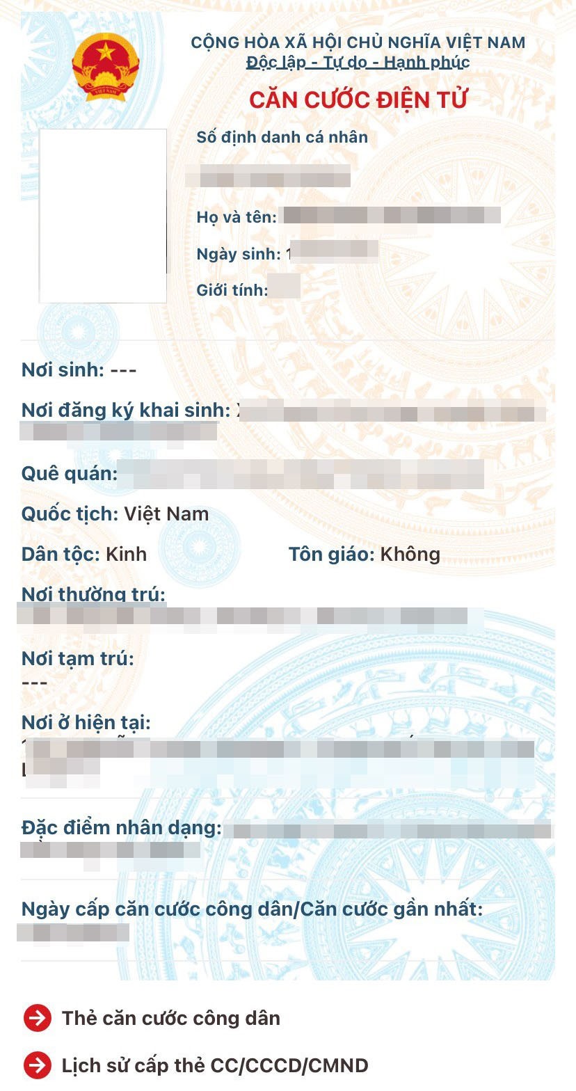 Hướng dẫn cách xem căn cước điện tử trên VNeID